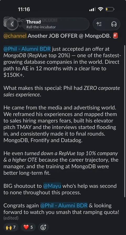 Community testimonial screenshot 06