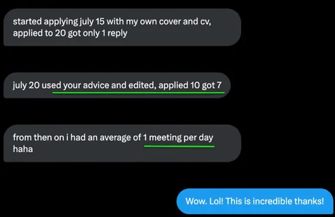Community testimonial screenshot 17