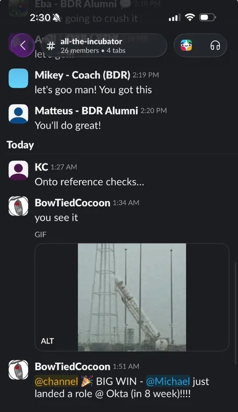 Community testimonial screenshot 23