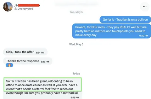 Community testimonial screenshot 26