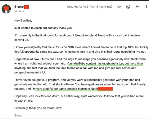 Community testimonial screenshot 27