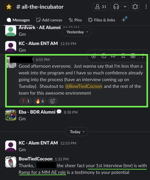 Community testimonial screenshot 29