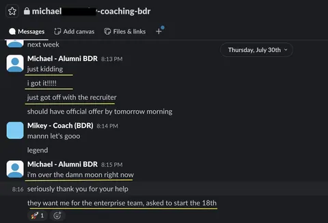 Community testimonial screenshot 30
