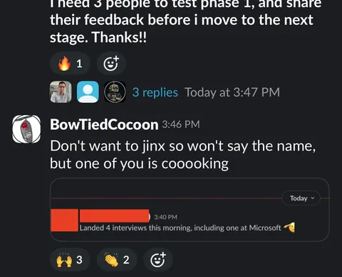 Community testimonial screenshot 34
