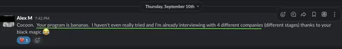 Community testimonial screenshot 36